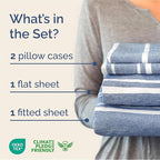 King Size 4 Piece Sheet Set - Comfy Breathable & Cooling Bed Sheets Set - Hotel Luxury Bedding for Women, Men, Kids, Teens, Boys & Girls - Deep Pockets, Soft, Wrinkle Free - Oeko-Tex - Blue Stripes 3