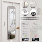 47x14 Mirror Rectangle Full Body Length Door Hanging Wall Mounted Metal Frame Dressing Make-up Mirrors for Entryway Bedroom Bathroom Living Room 47 14 inch Silver