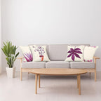 Ambesonne Botanical Throw Pillow Cushion Case Pack of 4, Minimalist Watercolor Painting Leaves Agave Branches Plant in a Pot, Modern Accent Double-Sided Digital Printing, 24", Dark Magenta and Pink