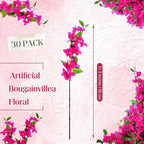 30 Pcs Artificial Faux Bougainvillea Fake Flower Silk Bougainvillea Branches UV Resistant Outdoor Indoor Decoration for Wedding Home Centerpieces Outside Decor (Rose Purple)
