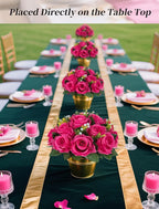 BLOSMON Hot Pink Flowers for Wedding: 10 Pcs Artificial Rose Balls for Table Decorations - Fake Silk Kissing Bouquet Floral Arrangement for Home Party Event Decoration