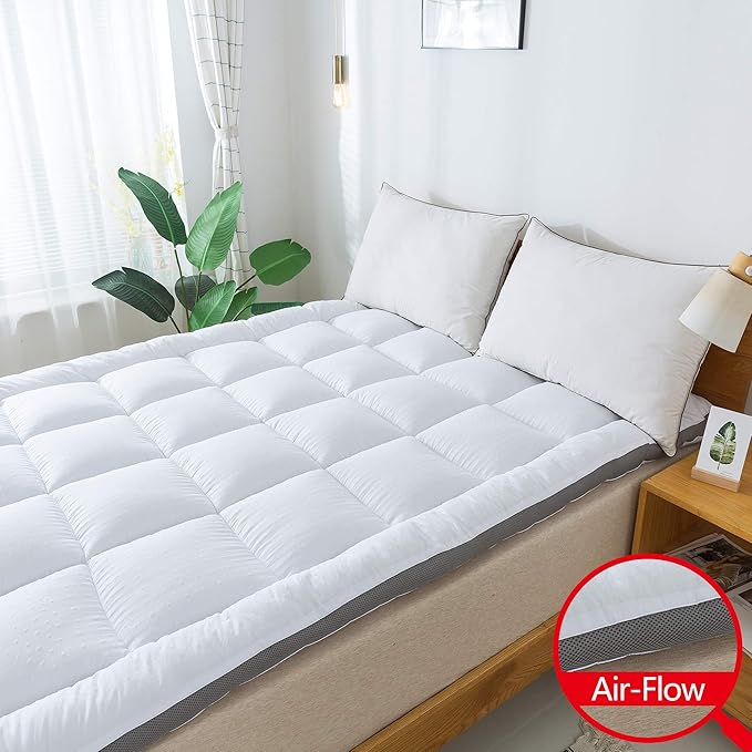 Mattress Topper Queen & Mattress Pad Protector - Quality Plush Luxury Down Alternative Pillow Top - 2inch Extra Thick Mattress Cover(60"x80")