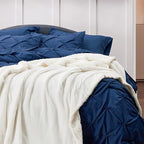 Bedsure GentleSoft Sherpa Fleece Throw Blanket Twin Size for Couch - Thick and Warm, Soft Fuzzy Plush Twin Blanket for Winter, Cream, 60x80 Inches