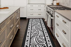 Custom Length Cut to Size Tribal Ethnic Southwestern Inspired Hallway Runner Rug, Non Slip Rubber Backed, 31 inch Wide X Customized Length, Mayan Black, 31 inch X 8 feet