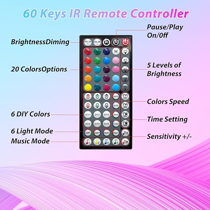 400ft Led Lights for Bedroom Music Sync, Color Changing Led Strip Lights with IR Remote and App Control RGB Led Light Strip for Home Party Room Decor