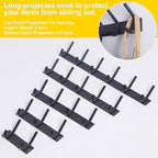 WEBI Coat Rack Wall Mounted,3 Coat Hooks for Hanging Coats,Heavy Duty Metal Hook Rack Hook Rail Coat Hanger Wall Coat Rack with Hooks for Clothes Entryway Jacket,Black