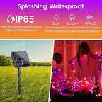 Purple and Orange Halloween Solar String Lights Outdoor, 2 Pack 80FT 200LED Solar Twinkle Lights Outside Waterproof, Copper Wire 8 Modes Lights for Halloween Decoration Outdoor