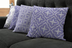 Ambesonne Vintage Throw Pillow Cushion Case Pack of 4, Monochrome Design Grid Trellis Quatrefoil Mesh and Dahlia Flowers Modern Print, Modern Accent Double-Sided Digital Printing, 20", Lavender White