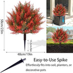 2pack 23Inch Realistic Artificial Autumn Plant Balls Simulation Cedar Trees, UV Resistant Artificial Fall Fake Bushes for Outdoor Garden Porch Farmhouse Kitchen Office Potted Plant Decoration