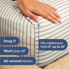King Size 4 Piece Sheet Set - Comfy Breathable & Cooling Bed Sheets Set - Hotel Luxury Bedding for Women, Men, Kids, Teens, Boys & Girls - Deep Pockets, Soft, Wrinkle Free - Oeko-Tex - Beige Stripes 2