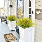 RECUTMS Fake Grass Plant,Fake Plants Outdoor, Artificial Grass, UV Resistant Fake Bushes Plastic Artificial Greenery Shrubs, Faux Greenery for House Garden Patio Front Porch Indoor Decor(Yellow)