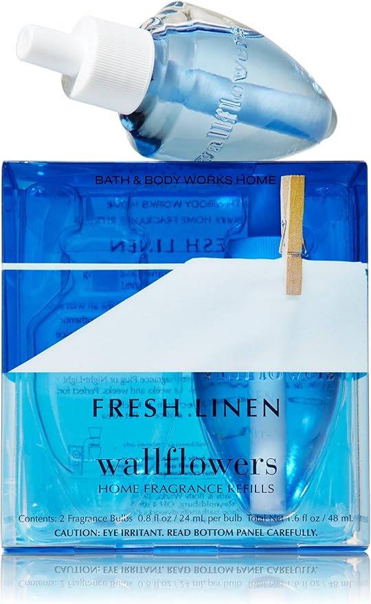 Bath & Body Works Fresh Linen Wallflowers Home Fragrance Refills, 2-Pack (1.6 fl oz total)