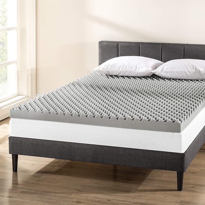 Best Price Mattress Mellow 4 Inch Egg Crate Memory Foam Mattress Topper with Infusion, Queen