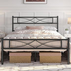 Yaheetech Metal Full Size Bed Frame, Platform Bed Frame, Mattress Foundation with Curved Design Headboard & Footboard, NO Box Spring Needed, Heavy-Duty Support, Easy Assembly, Full, Black
