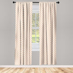 Ambesonne Geometric Curtains, Pale Salmon Colored Chess Table Like Modern Pink Color Squares Art Print, Window Treatments 2 Panel Set for Living Room Bedroom, Pair of - 28" x 63", Peach Cream
