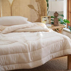 Bedsure Queen Comforter Set - Cooling and Warm Bed Set, Beige Reversible All Season Cooling Comforter, 3 Pieces, 1 Queen Size Comforter (88"x88") and 2 Pillow Cases (20"x26")