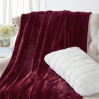 Walensee Fleece Blanket Plush Throw Fuzzy Lightweight (XL-Twin Size 66x90 Burgundy Red) Super Soft Microfiber Flannel Blankets for Couch, Bed, Sofa Ultra Luxurious Warm and Cozy for All Seasons