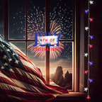 4th of July Decorations Red White and Blue Star String Light Battery Operated 10FT 20 LED Indoor Outdoor Waterproof Twinkle Patriotic Fairy Lights for Independence Day Memorial Day