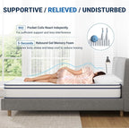Avenco King Size Mattress, 12 Inch Hybrid King Mattress in a Box with Gel Memory Foam for Pressure Relief, Individual Pocket Springs for Great Support, Medium Firm King Bed Mattresses