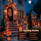 66Ft 200LED Orange Christmas Lights Plug in,Connectable Christmas Tree Lights,8 Modes String Lights Indoor Outdoor for Halloween Tree Party Bedroom Garden Decor (Clear Wire)