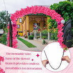 60 Pack Artificial Bougainvillea Floral 38" Silk Long Stem Bougainvillea Plants Hanging Table Centerpiece for Home Wedding Indoor Outdoor Decorations (Rose Red)