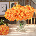 Auihiay 64 PCS Full Hydrangea Flowers, Silk Hydrangea Artificial Flowers Heads with Stems, Artificial Hydrangea Flowers for Wedding Centerpieces, Home, Garden, Baby Shower Decoration (Orange)