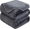 HOZY Soft Blanket Twin/Twin XL Fleece Warm Fuzzy Throw Extra Long Blankets for The Bed Sofa Lightweight Dark Grey 66"*90"
