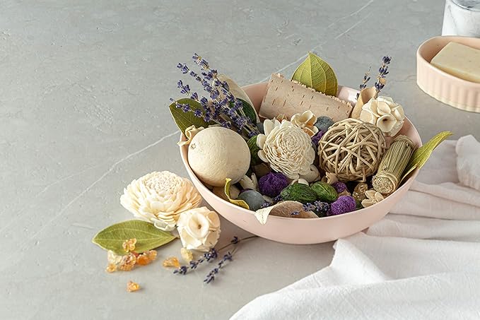 ANDALUCA Amber Lavender Potpourri | Large 20 oz Bag + Fragrance Vial | Scents of Crushed Lavender, Crystal Amber, White Eucalyptus, Sheer Musk and Sage