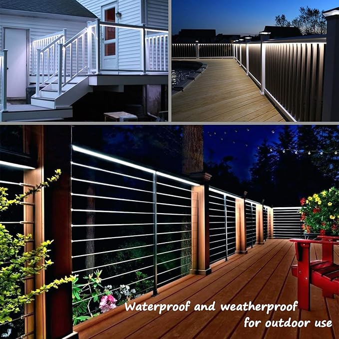48ft White LED Rope Lights Outdoor Waterproof - 324 LEDs Christmas Rope Lights, 120V ETL Certified, Connectable to 192ft, w/24 Mounting Clips & Screws - Wedding & Home Decor