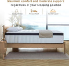 Queen Mattress, 14 Inch Innerspring Hybrid Mattress in a Box with Gel Memory Foam, Individually Wrapped Encased Coil Pocket Spring Mattresses, Pressure Relief, Medium Firm Support, 60"*80"*14"