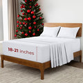 Mellanni Extra Deep Split King Sheets - 5 PC Iconic Collection Bedding - Hotel Luxury, Ultra Soft, Cooling Bed Sheets - Wrinkle, Fade, Stain Resistant (Split King, White)