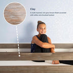 Max & Lily Full Bed, Wood Bed Frame with Headboard For Kids with Trundle, Slatted, Clay