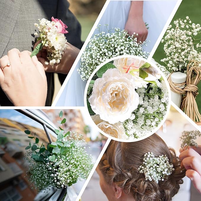 Babys Breath Artificial Flowers,30 Pcs Gypsophila Real Touch Flowers for Wedding Party Home Garden Decoration