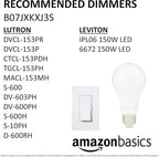 Amazon Basics A19 LED Light Bulbs, 100 Watt Equivalent, Energy Efficient 15W, E26 Standard Base, Soft White 2700K, Dimmable, 10,000 Hour Lifetime , 6-Pack