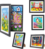 [4-Pack]Kids Artwork Frames Changeable - Kids Art Frame,Kids Art Frames Front Opening Holds 150,Children Art Projects Kids Art Frames,10x12.5 Picture Frame for Display Kid Art Work,With Storage(Black)