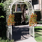 Artificial Hanging Flowers Plants for Outdoor Fall Decoration, 2PCS Faux Silk Daisy UV Resistant Look Real for Outside Home Indoor Planter Porch Window Yard Mums Autumn Decor(Orange Brown)