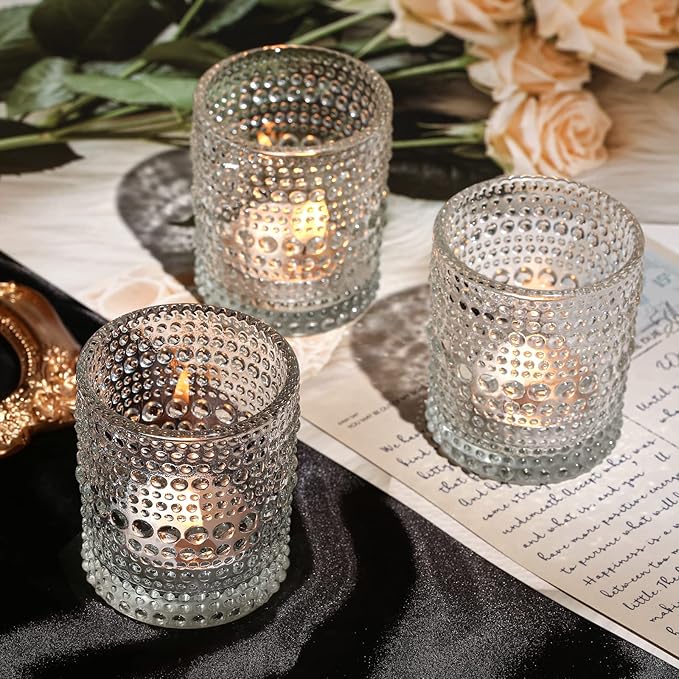 36 Packs Votive Candle Holders, Glass Candle Holders Bulk Tealight Candle Holder for Table Clear Tea Light Candle Holder for Wedding Christmas Party