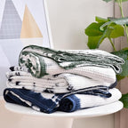 PHF 100% Cotton Tie-dye Waffle Weave Blanket Queen Size,Soft Breathable Skin-Friendly Durable Layering for All Season, Manual Elegant Delicate Pattern for Bed, Home Decor, Couch,Tie Dyed Green, 90x90