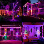50ft 360 LED Rope Lights Outdoor, Connectable and Flexible Tube Lights with 8 Modes, Waterproof Indoor Outdoor LED Rope Lighting for Deck, Garden, Pool, Patio, Holloween Decorations (Orange & Purple)