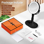 B Beauty Planet Makeup Mirror with Lights, Lighted Magnifying Mirror 30X with 3 Lighting and Adjustable Brightness, 2-Sided Height Adjustable Vanity Mirror for Bathroom, Gifts for Women Black