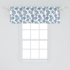 Ambesonne Flower Window Valance Pack of 2, Delicate Pastel Spring Trill Bindweeds, Rod Pocket Curtain Valances for Kitchen Bedroom, 42" X 18", Blue Grey Mauve