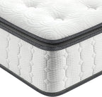 Vesgantti Full Size Mattress, 12 Inch Hybrid Full Mattress in a Box, Pillow Top Double Bed Mattresses, Gel Memory Foam and Pocket Coils Innerspring Mattresses, Pressure Relief, Medium Firm Plush Feel