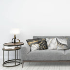 Ambesonne Marble Throw Pillow Cushion Case Pack of 4, Obsidian Like Ornaments Natural Stone Stains and Veins Golden Yellow Tone, Modern Accent Double-Sided Digital Printing, 20", Charcoal Grey Coconut