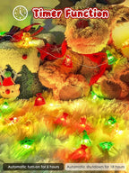 Christmas Fairy Lights Battery Operated with Remote, 10FT 30 LED Gingerbread Man Christmas Tree Lucky Bag String Lights with 8 Modes & Timer, Twinkle Lights for Outdoor Indoor Party Xmas Decorations