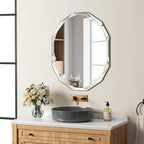 Silver Wall Mirror-Beveled Edge Frameless Mirror for Bathroom, Vanity, Bedroom, Rectangle Mirrors（24X30inch）