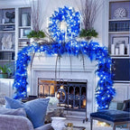 JMEXSUSS 33ft 100 LED Blue Christmas Tree Lights, Battery Operated Christmas Lights with 8 Modes Remote Waterproof Outdoor Indoor for Halloween Christmas Outside Decorations