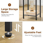 Hoctieon 2-Set 3 Tier End Table, Telephone Table Set of 2, Tall Side Table with Storage Set of 2, Small Nightstand for Small Spaces, Metal Frame, for Living Room, Bedroom, Sofa Couch, Hallway, Greige