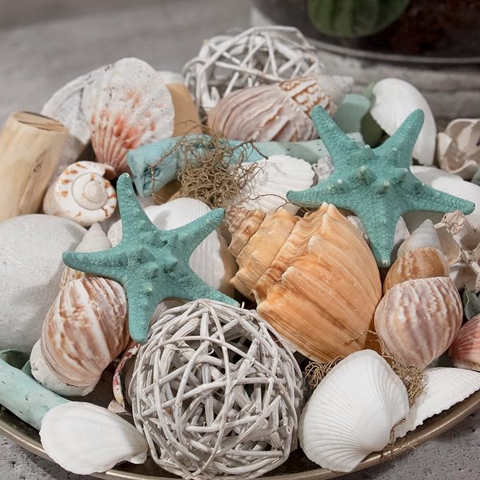 ANDALUCA Ocean Plumes Scented Seashell Potpourri Made in California Large 20 oz Bag Fragrance Vial Scents of Orange, Lime, Bergamot, Lily, Rose and Tonka Coastal Home Decor
