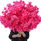 60 Pack Artificial Bougainvillea Floral 38" Silk Long Stem Bougainvillea Plants Hanging Table Centerpiece for Home Wedding Indoor Outdoor Decorations (Rose Red)
