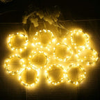 HOME LIGHTING Window Curtain String Lights, 300 LED 8 Lighting Modes Fairy Copper Light with Remote, USB Powered for Christmas Party Wedding Home Decorations (Warm White)